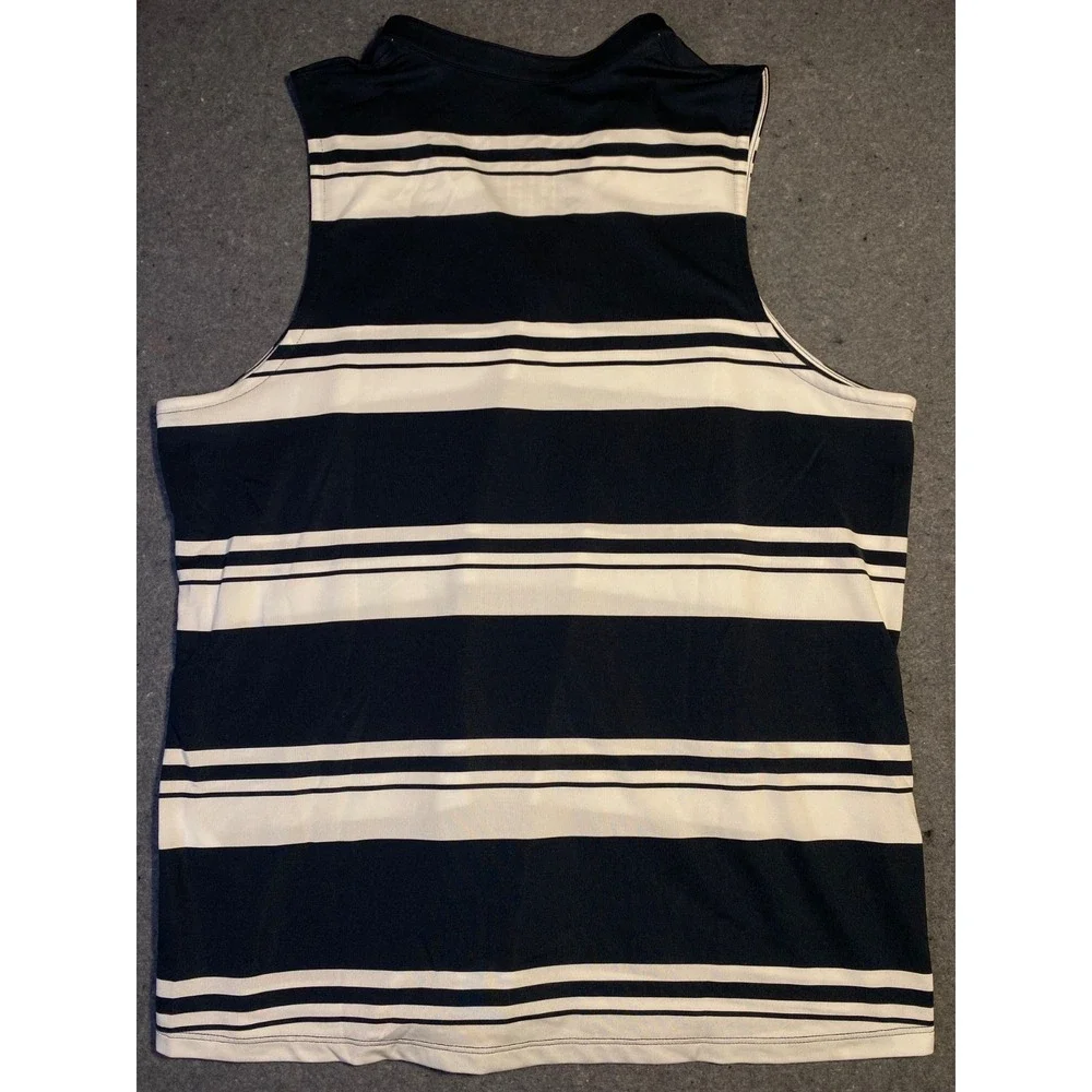 PUMA large Cloudspun SLEEVELESS Valley Womens Shirt Blue White Striped Golf - Picture 3 of 8